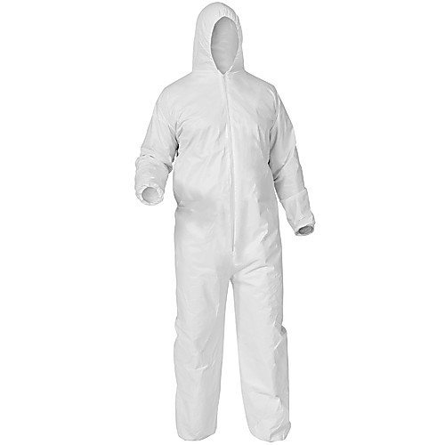 KleenGuard A35 Disposable Liquid & Particle Protection Coveralls, Elastic Wrists & Ankles, w/Hood